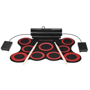 Electronic Drum Kit 9 Pad Silicone Foldable With Drumsticks For Practice - Product Image 1