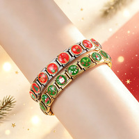 Nouveau Bracelet à Breloques Italien Personnalisable en Acier Inoxydable Plaqué Or 9mm, Motif Arbre de Noël et Bonhomme de Neige, Cadeau de Noël Tendance