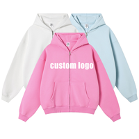 Sudaderas Unisex con Hombros Caídos, Estilo Urbano, Tops Casuales, OEM, Logotipo Personalizado, Estampado, Forro Polar, Sudadera con Cremallera, Lisa, Gruesa, Oversize