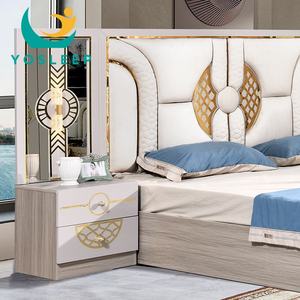 यसोया थोक कछुए शैली लक्जरी बेडरूम सेट घर फर्नीचर मास्टर रूम डबल लकड़ी फ्रेम पूर्ण किंग रानी आकार बिस्तर सेट - Product Image 3