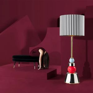 Isabel Black And White Striped Table <b>Lamp</b> Led Light E27 <b>Switch</b> Control Living Room Bedroom Decorative <b>Lamp</b> - Product Image 2