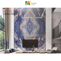 Dalles en pierre frittée au design moderne aspect marbre hautement brillant Revêtement de sol mural artificiel de grande taille pour application hôtelière et paysagère