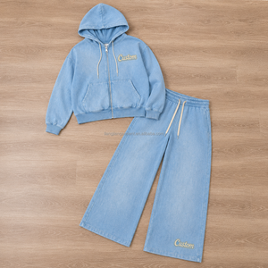 Set Felpa con Cappuccio e Pantaloni Tuta Vintage Personalizzati Effetto Usurato da <span class=keywords><strong>Uomo</strong></span>, 500 GSM Cotone, Etichetta Privata, MOQ 50 - Product Image 5