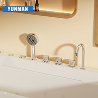 Bañera de Hidromasaje Acrílica Portátil Moderna YUNMAN, con 14 Jets, Certificación CE, para Uso en Hoteles y Villas, Incluye Grifo