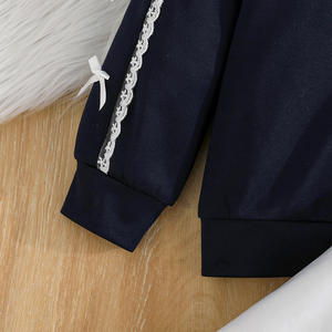 Nouveau costume de marché de loisirs pour filles de printemps et d'automne en gros Haut à manches longues de couleur unie + jupe blanche 4-8 ans - Product Image 4