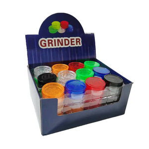 hintcan Custom logo portable 60*27mm 40*20mm three-layer glossy plastic herb grinder for smoking