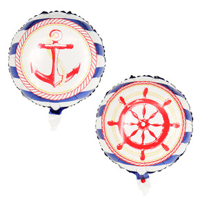 Cartone animato di squalo corsaro Film di alluminio animale palloncino 18 pollici rotondo pirata compleanno natale nuovo anno <span class=keywords><strong>festa</strong></span> decorazione all'ingrosso - Product Image 6
