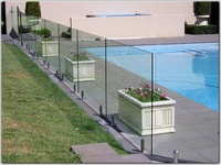 Clôture de piscine en verre sans cadre en acier inoxydable de qualité supérieure DF, avec embouts en duplex 2205