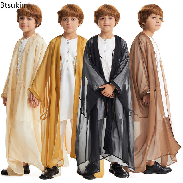 Modest East Kids Boy Robe Muslim Dress Kimono Dishdasha Islamic Dubai Saudi Abaya Prayer Abaya Ramadan Jubba Thobe Arab Clothing