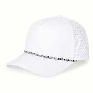 Casquette de baseball perforée avec logo personnalisé en polyester 100 %, découpe laser, avec corde, imperméable, pour le sport, vente en gros - Product Image 5
