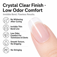 Colle Professionnelle 4-en-1 pour Ongles 15ml, Séchage Rapide, Forte Adhérence, pour Diamants, Faux Ongles, Gel Tips et Gel X Longue Durée