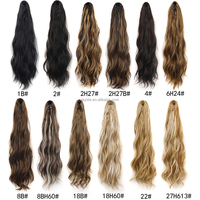 AliLeader Extensions de cheveux en queue de cheval avec pince à griffes synthétiques Cheveux longs ondulés Queue naturelle Faux cheveux pour femmes Queue de cheval Postiche