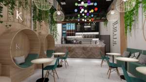 Finitions industrielles mais modernes, café, pains Croissants, pâtes fraîches, Design de boulangerie, restauration rapide, Design de magasin - Product Image 3