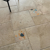Dalles de pavage en pierre naturelle, calcaire blanc, calcaire beige Porto, pavés en calcaire du Portugal, pavés d'extérieur de haute qualité