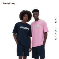 Ensemble de t-shirts pour hommes en coton tricoté imprimé, logo personnalisable, couleur unie, confortable, respirant, décontracté pour l'été