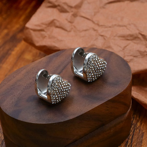Heart Shaped <b>Cuff</b> <b>Earrings</b> Gold Micro Insert Crystal <b>Ear</b> <b>Cuffs</b> For Women Party Fashion Jewelry Titanium Steel Design - Product Image 2