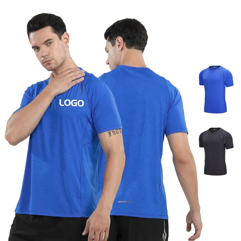 Giá Rẻ Tùy Chỉnh Men Activewear T Shirts Polyester Spandex T Shirts Phòng Tập Thể Dục Elastane Athletic Sharks Sơ Mi Mens