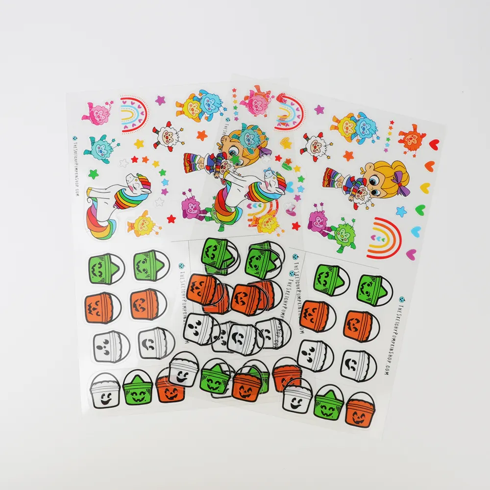 A4 A5 A6 Full Colour Logo Printing Waterproof Self Adhesive Sticker Sheet A5 Vinyl Custom Kiss Cut Stickers Sheets