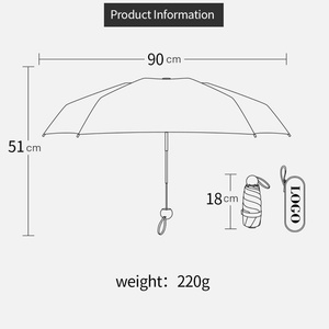 Mini parapluie de voyage mignon toutes saisons avec revêtement noir, parapluie de poche portable pour filles, design pliable en cinq sections, taille identique à un téléphone - Product Image 2