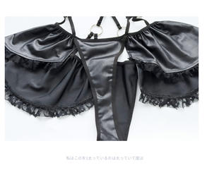 Lencería de Cosplay de cuero con Espalda descubierta, ropa de dormir de una pieza, calada, <span class=keywords><strong>Sexy</strong></span> - Product Image 6