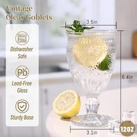 Verres à vin vintage de 11 oz, verres à eau transparents, verres à vin pour mariage, fête, banquet, réception, maison