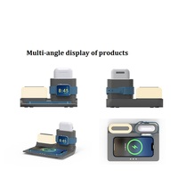 Innovatieve compacte krachtcentrale 15W hoogwaardige draadloze oplader 5-in-1 geïntegreerde bureau-organizer met sfeerverlichting OEM ODM