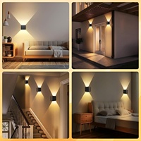 Capteur rechargeable réglable vers le haut et vers le bas 120 degrés lampe murale LED intérieure extérieure applique murale LED étanche