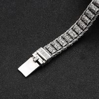 Pulsera de aleación chapada en oro con amuleto de escritura budista Feng Shui para hombre, cuentas de transferencia, mantra de seis caracteres, personalidad nacional