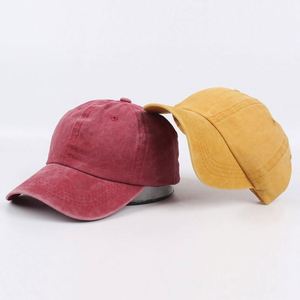 Casquettes de baseball vintage en coton uni délavé et vieilli, ajustables, de haute qualité, à 6 panneaux, avec logo brodé personnalisé - Product Image 6