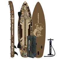 Planche à pagaie gonflable stable pour la pêche, SUP multifonctionnel gonflable avec supports d'action et anneaux en D pour l'équipement de pêche