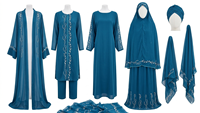 Tissu en Chiffon Brodé Personnalisé 95g 100% Polyester Respirant Luxe Tissu Tissé pour Vêtements Islamiques Féminins