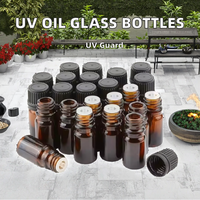 Vente en gros de flacons roll-on en verre violet noir de 10 ml avec bouchon à vis, protection UV, pour huiles essentielles, crème pour le visage, cosmétiques