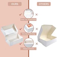 Lot de 30 boîtes cadeaux en carton alimentaire pour desserts, cupcakes et plus, 9x6x3 pouces (blanc) – Boîte à gâteaux, boîte à biscuits, boîte à gâteaux