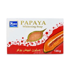 Savon blanchissant à la papaye YOKO Y059 135g. Extrait naturel de papaye, propriétés éclaircissantes et exfoliantes douces, élimine les cellules mortes de la peau - Product Image 5
