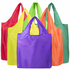 Sac de courses pliable écologique en polyester réutilisable pour supermarché, marché de détail, logo personnalisé, vente en gros - Product Image 1