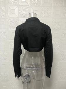 Kedatangan Baru Musim Semi, Diskon Besar, Blus Wanita Lengan Panjang, Potongan Tidak Beraturan, Atasan Pendek Kasual, Blus Wanita - Product Image 5