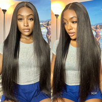 Perruque Lace Front HD 13x6 sans colle, cheveux humains bruts vietnamiens ultra-lisses, 40 pouces, vente en gros, prête à porter au quotidien et pour les fêtes