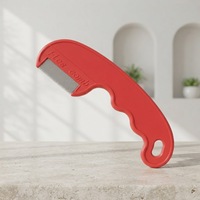 Peigne à poux en acier inoxydable à long manche pour l'élimination des tiques et des puces, portable, confortable, design classique et élégant pour un usage domestique