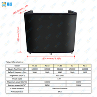 Cabina de DJ Móvil Curva Personalizada, Mesa de Consola, Soporte Portátil para DJ con Pantalla LED HDR10+ de Alto Brillo para Club