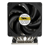 COOLSERVER LGA7529 4UM99 Server CPU Heatsink 6 Pipa Panas Tembaga Aluminium Dua Bantalan Bola Kipas PWM 12V DC Casing Komputer TDP 550W