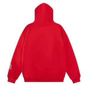 Homens Premium Custom Bordado Chama Hoodie Streetwear <span class=keywords><strong>Pullover</strong></span> com 3D Puff Lettering e Fire 242 - Product Image 2