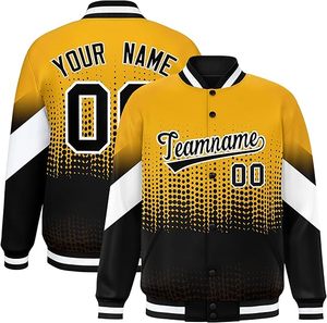 Custom Sublimation Varsity <b>Jacket</b> Mens 3D Gradient <b>Baseball</b> Uniform Personalized Team Name Number <b>Bomber</b> <b>Jackets</b> - Product Image 2