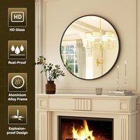 Miroir Mural Rond pour Salon, Chambre, Salle de Bain, Lavabo - Miroir de Vanité Circulaire pour Usage Décoratif
