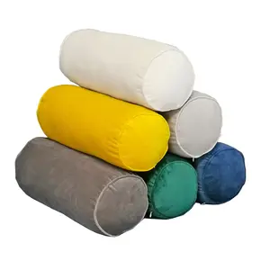 Wholesale Bolster Pillow Yoga, Soft Velvet Round Cushion Eco Friendly Velvet Yoga Bolster