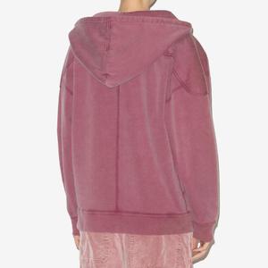 Sweat à capuche unisexe tendance et personnalisé, avec détails en fil métallique et cordons, coupe ample, en coton et polyester délavé, vente en gros - Product Image 3
