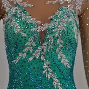 Custom Ice Skating <strong>Dress</strong> Girls Adult Green Spandex Skate Skirt <strong>Dance</strong> Outfits <strong>Ballroom</strong> Figure Skating <strong>Dress</strong> for Competition Kids - Product Image 4