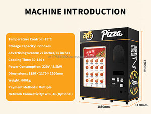 Distributeur automatique de pizzas 24h/24 et 7j/7, distributeur automatique de pizzas chaudes entièrement automatique avec cuisson rapide de 30 à 180 secondes pour les lieux publics - Product Image 2