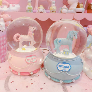 Globes de neige <span class=keywords><strong>licorne</strong></span> en cristal, boîte à musique en verre, 8*12cm, pour la maison, le bureau, un café, décoration, cadeaux de noël pour la saint-valentin, 1 pièce - Product Image 2