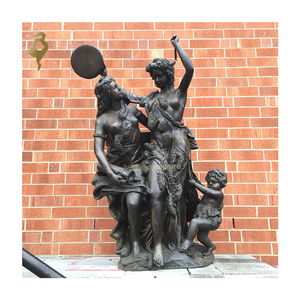 Estatua de Jardín Personalizada de Mujer con Alas de Ángel Tocando la <span class=keywords><strong>Flauta</strong></span>, Fundida en Metal y Cobre, Tamaño Real - Product Image 6