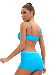 Traje de baño de talla grande ecológico con diseño de espalda recortada con estampado de patrón sólido elegante para mujer europea americana - Product Image 6